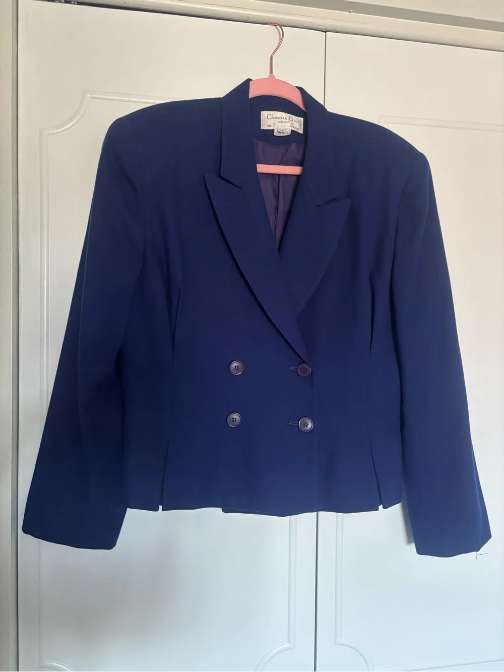 Dior Women's Double-Breasted Deep Blue Blazer skirt set “The Suit”